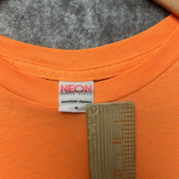 Vintage Tyler's Austin Texas Neon Orange Teal Shirt Size Medium Single Stitch - Picture 4 of 8
